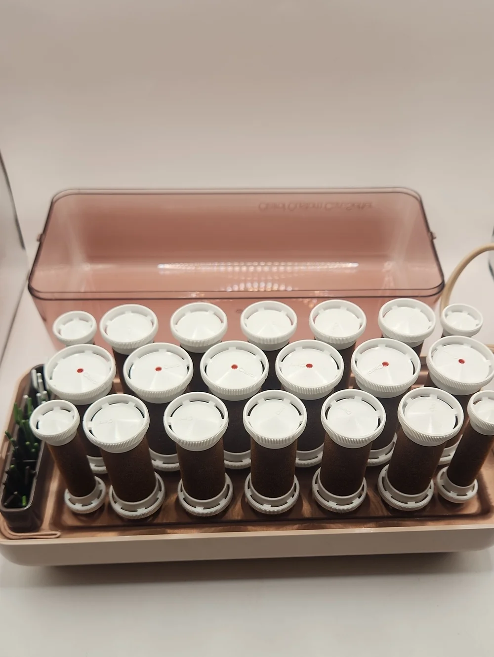 CLAIROL Custom CareSetter HOT ROLLERS 120V  Model KF-20  Flocked w/ Clips